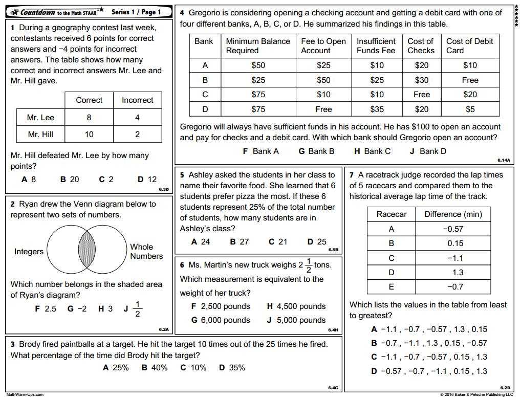 Answer key to staar test