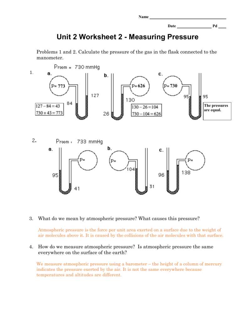 Common pressure units