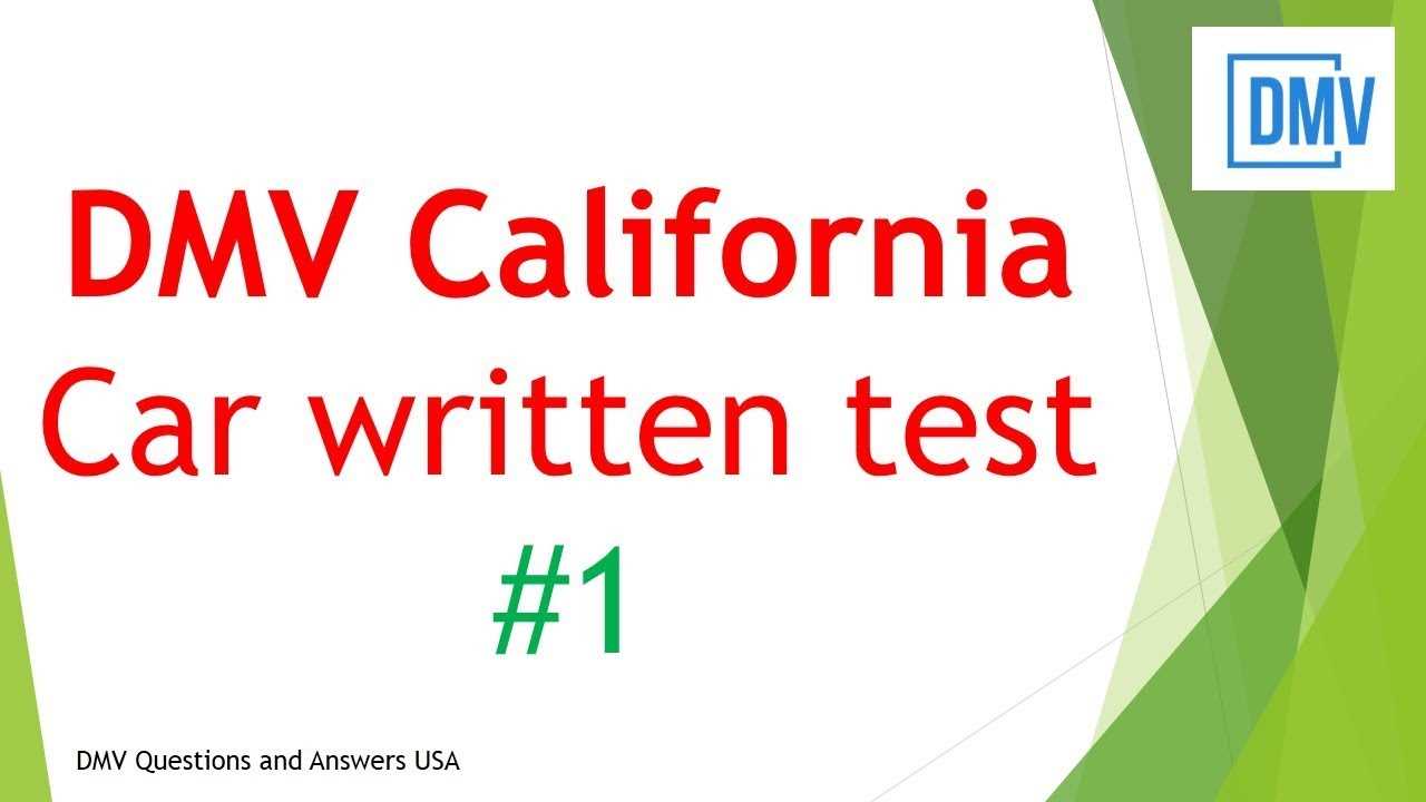 California dmv test answers