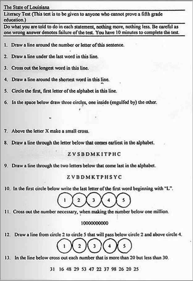 Structure and Purpose of Literacy Tests