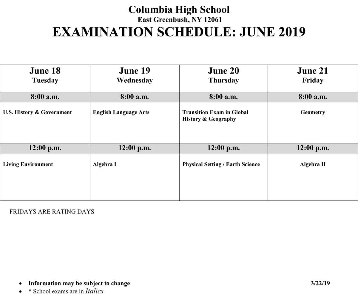 Wentworth final exam schedule