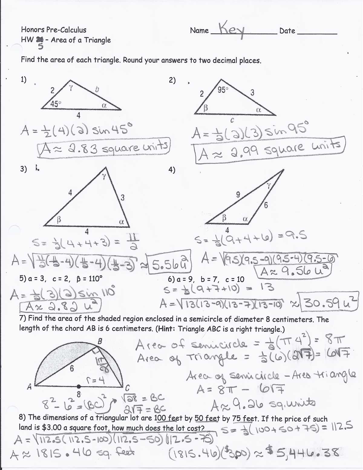 Working with Similar Triangle Exercises