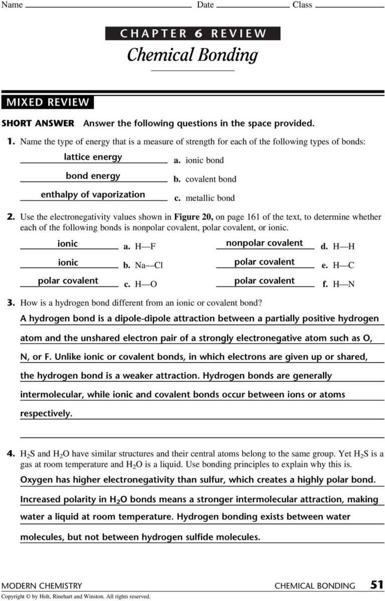 Chapter 8 covalent bonding worksheet answers