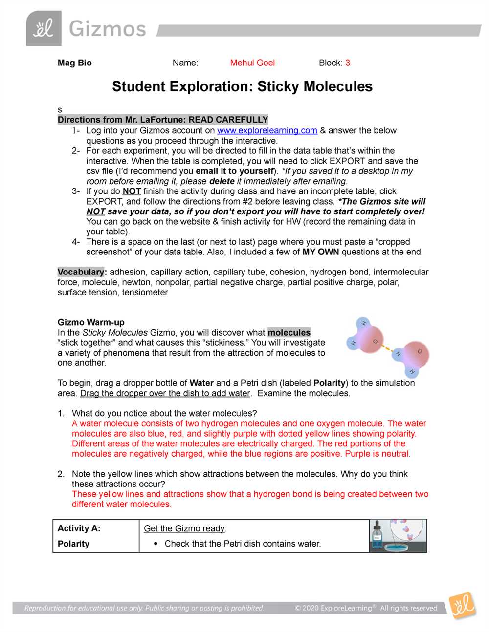 Student exploration polarity and intermolecular forces answer key