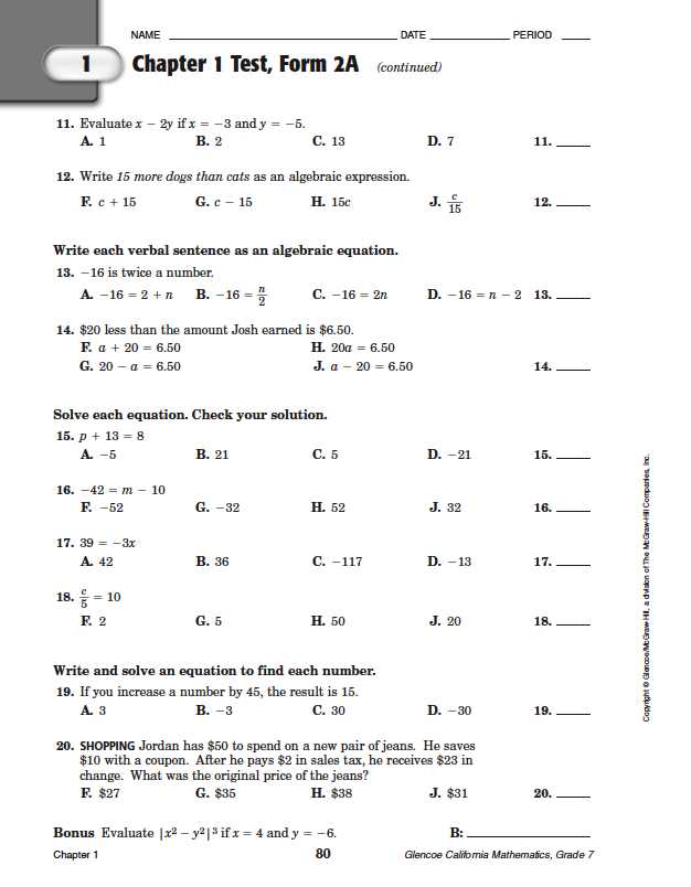 With the Chapter 7 Test Form 2B, educators can assess students' understanding of important concepts such as equations, functions, and graphing. This assessment provides a snapshot of students' progress and helps educators tailor their instruction to meet individual learning needs. By analyzing the results of this test, educators can identify areas where students may be struggling and provide targeted support and intervention.