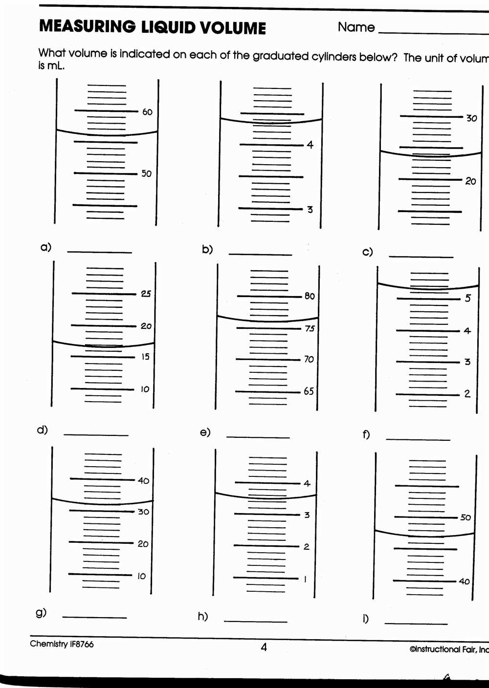 Measuring liquid volume worksheet answers