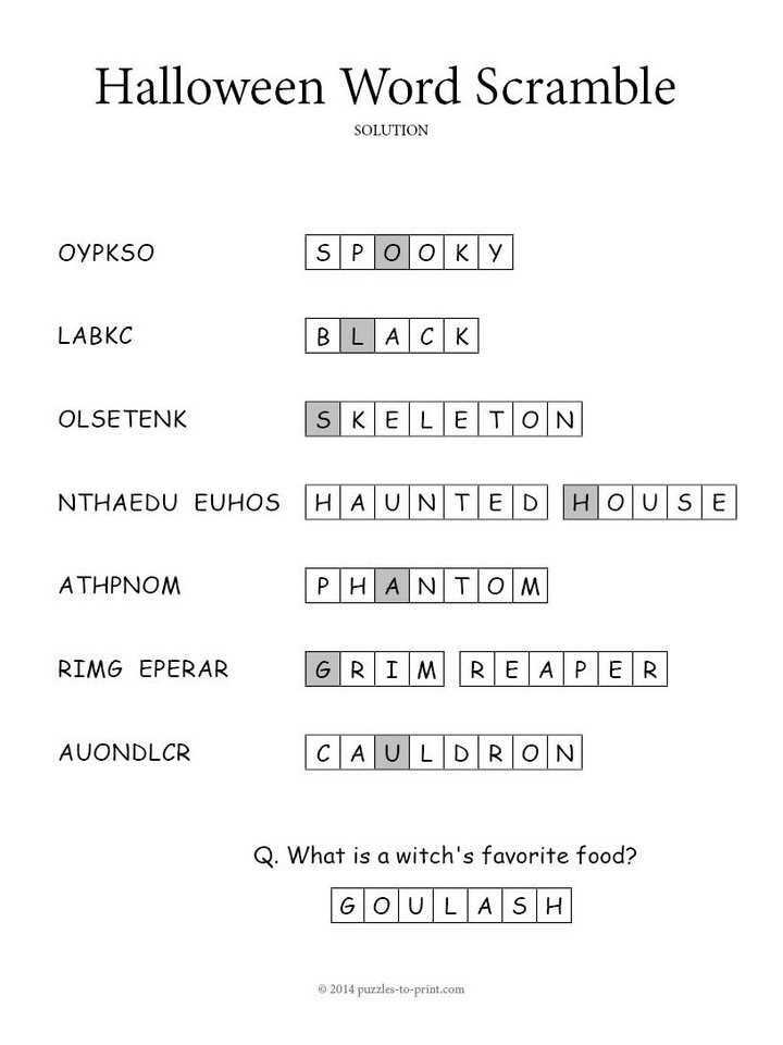 How to Solve a Halloween Word Scramble