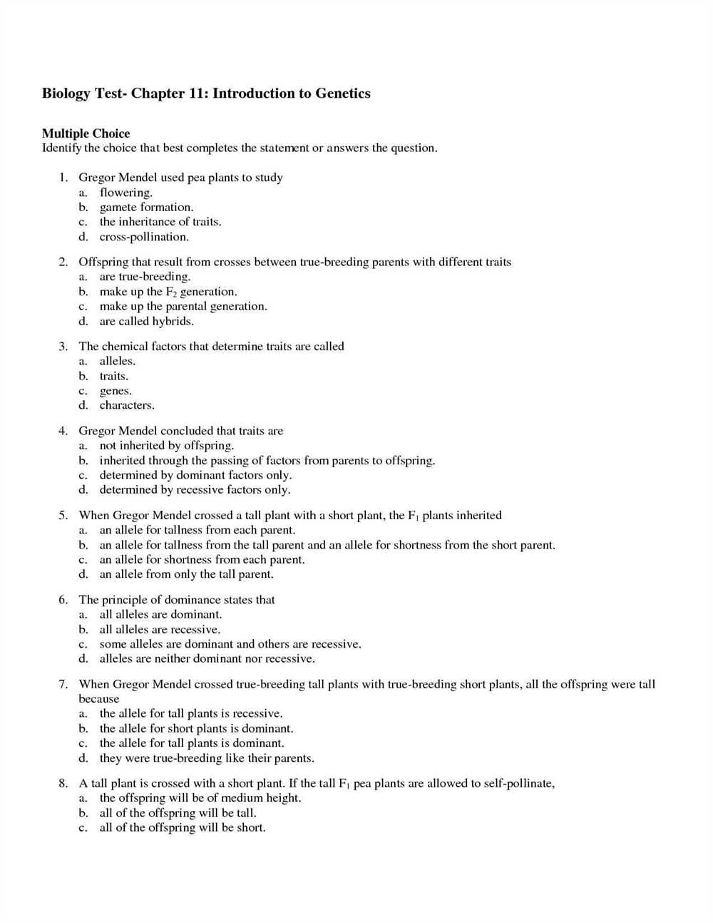 Lesson 4 5 life science traits and genes answer key