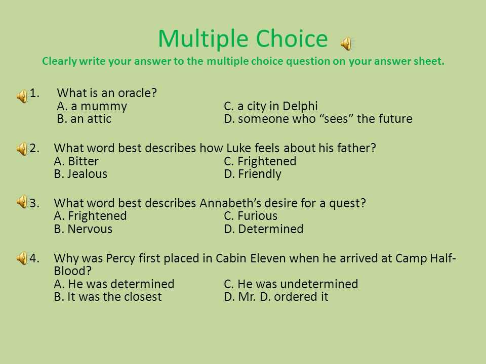 Scenario-based Multiple Choice Questions