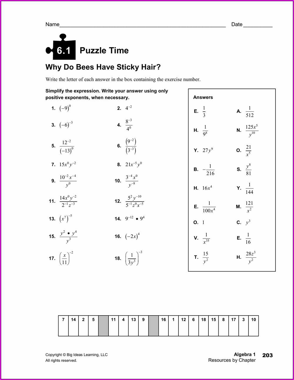 2.6 puzzle time answers