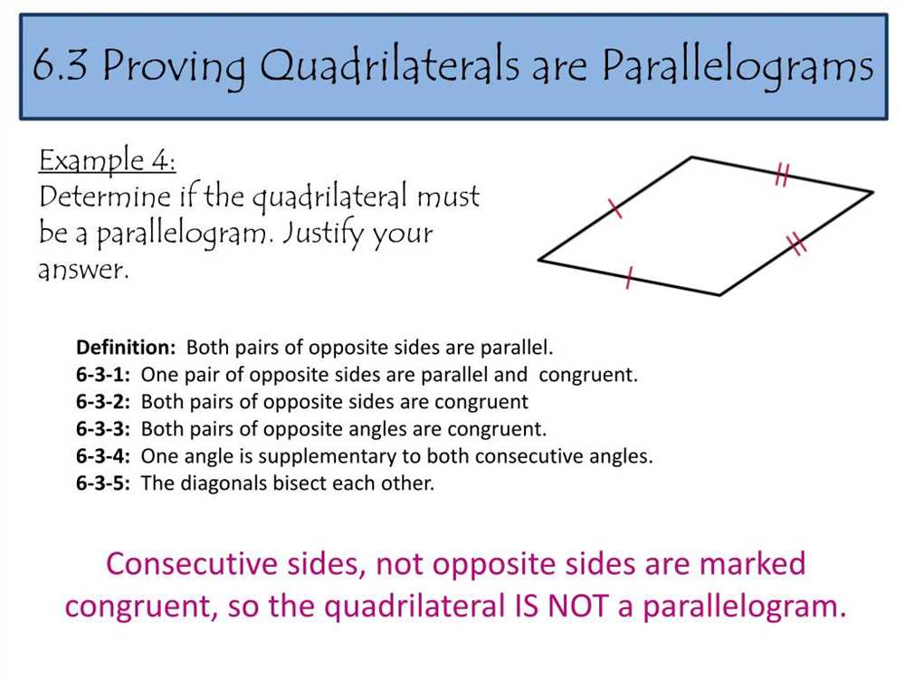 Properties of Parallelograms