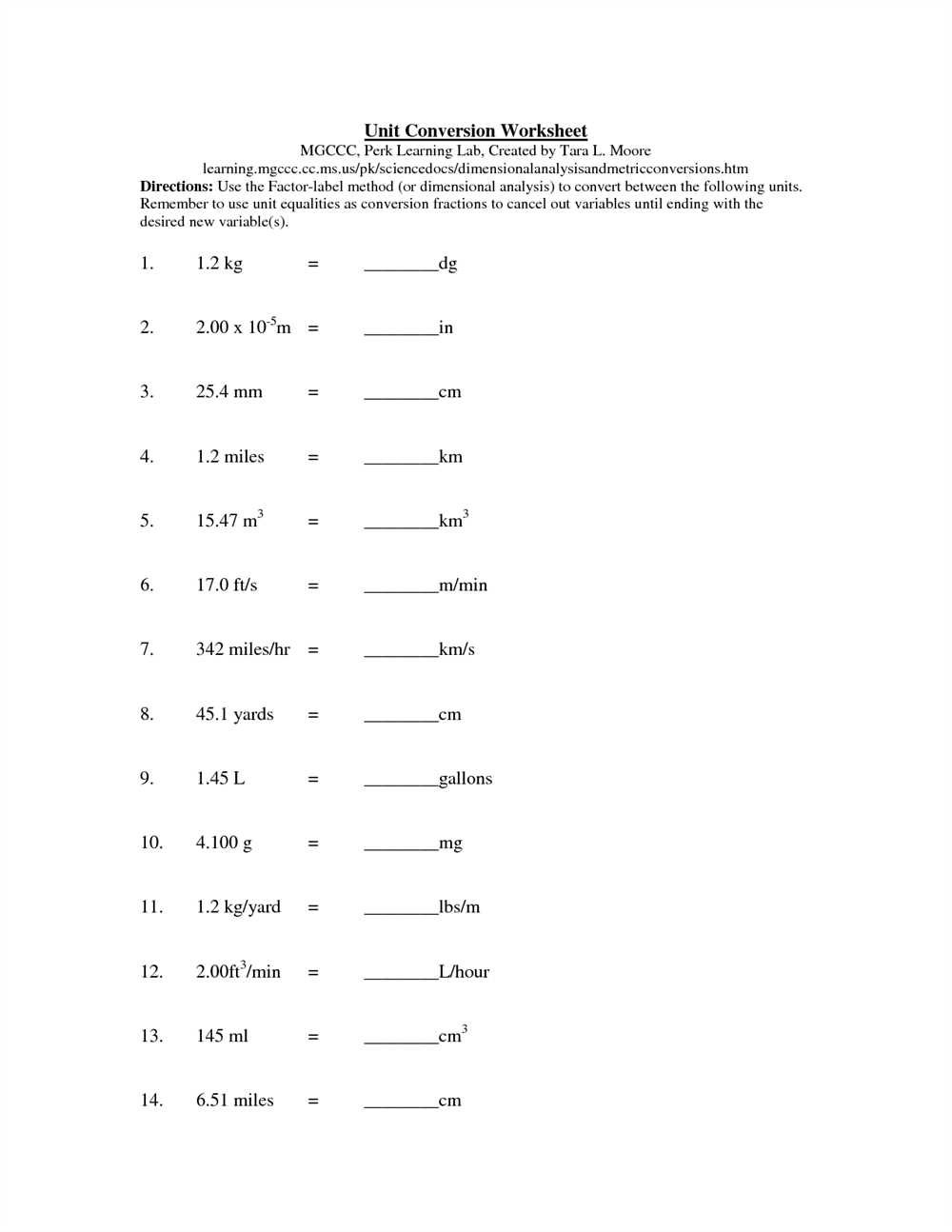 Mole conversion worksheet pdf answers