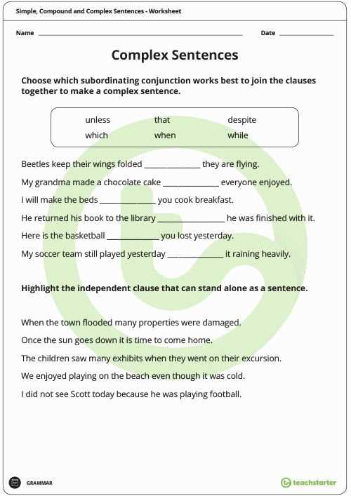 The Ultimate Compound Complex Sentences Worksheet with Answer Key PDF ...