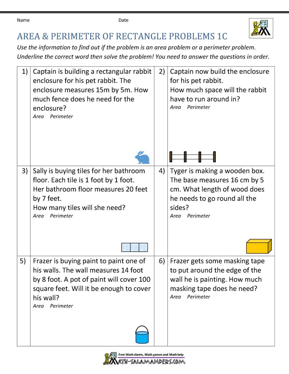 What is the Ratio of Perimeters and Areas Worksheet Answers?