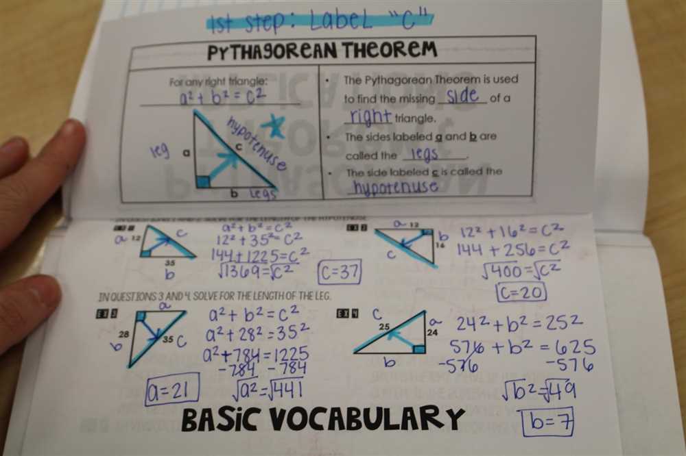 Lesson 6 homework practice use the pythagorean theorem answer key