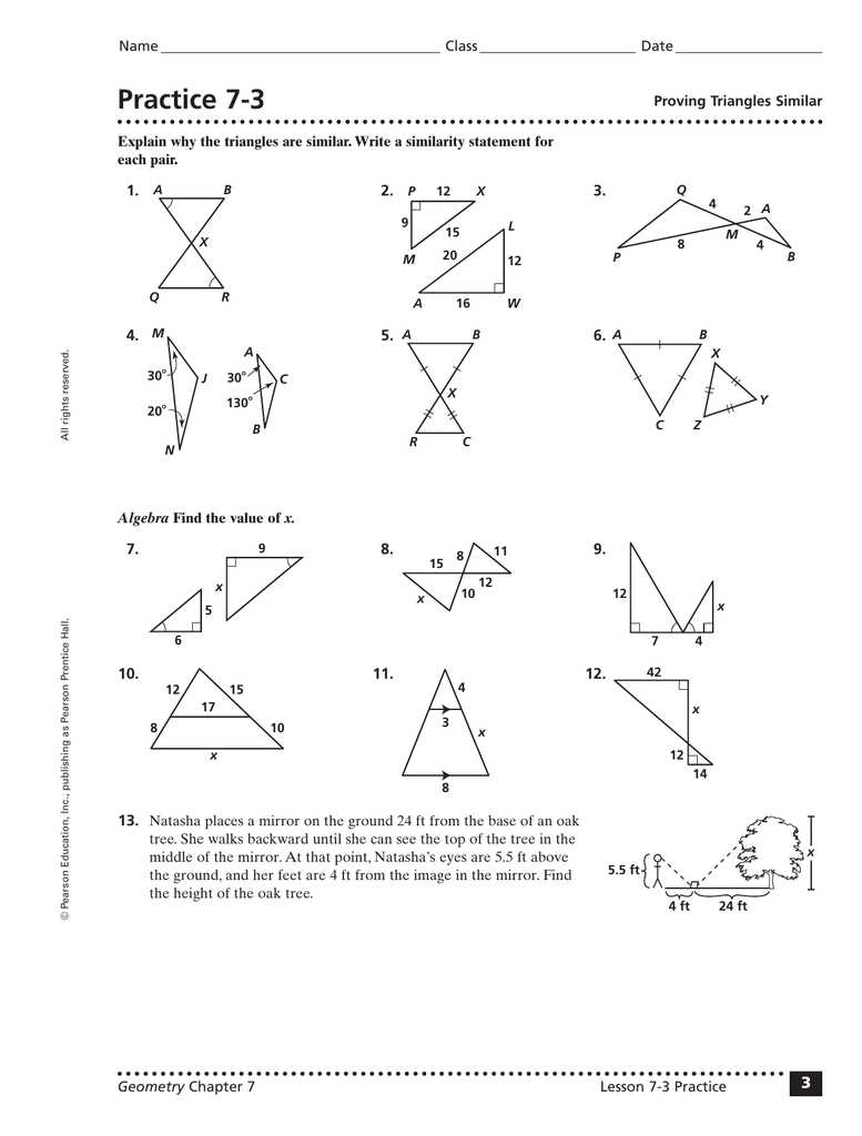 7 5 proportions in triangles worksheet answers