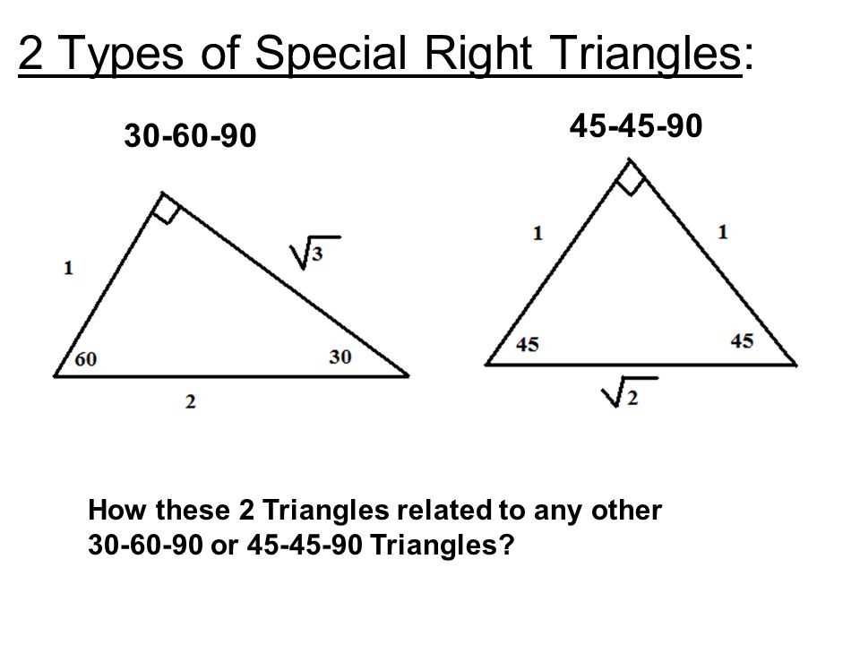 Using the Pythagorean Theorem to find missing side lengths in special right triangles