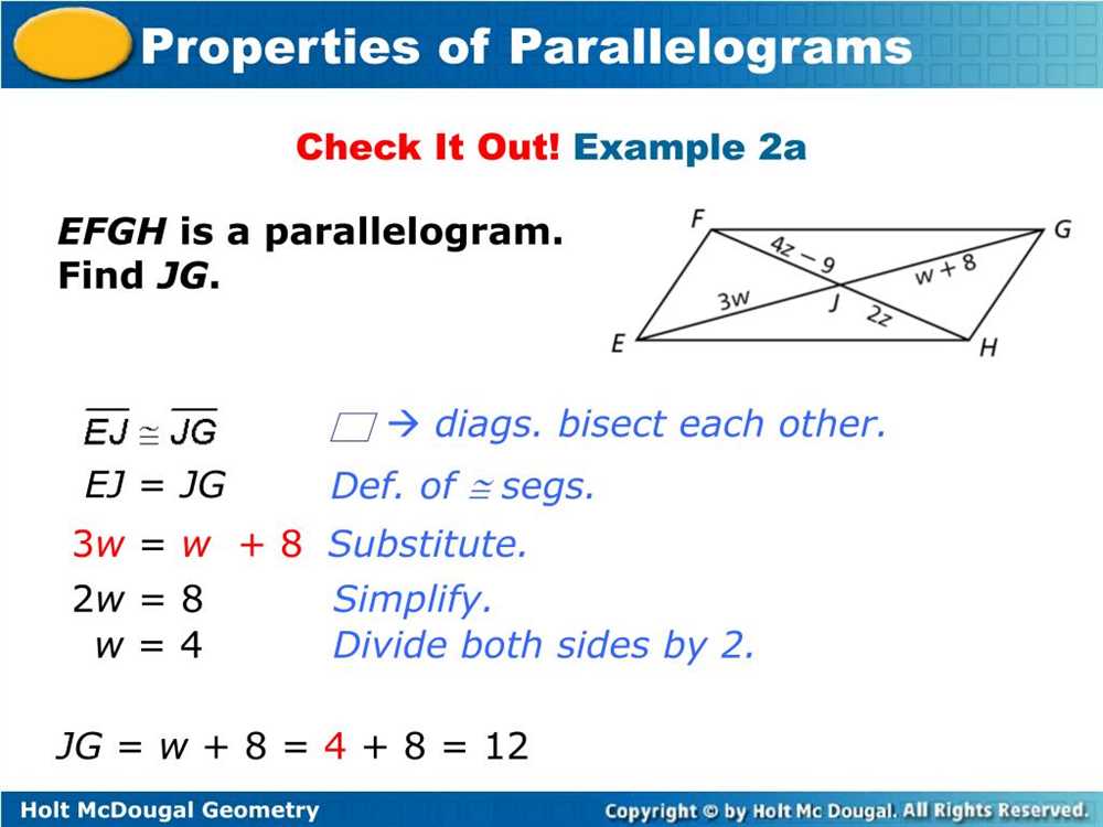 9 2 conditions for parallelograms answer key