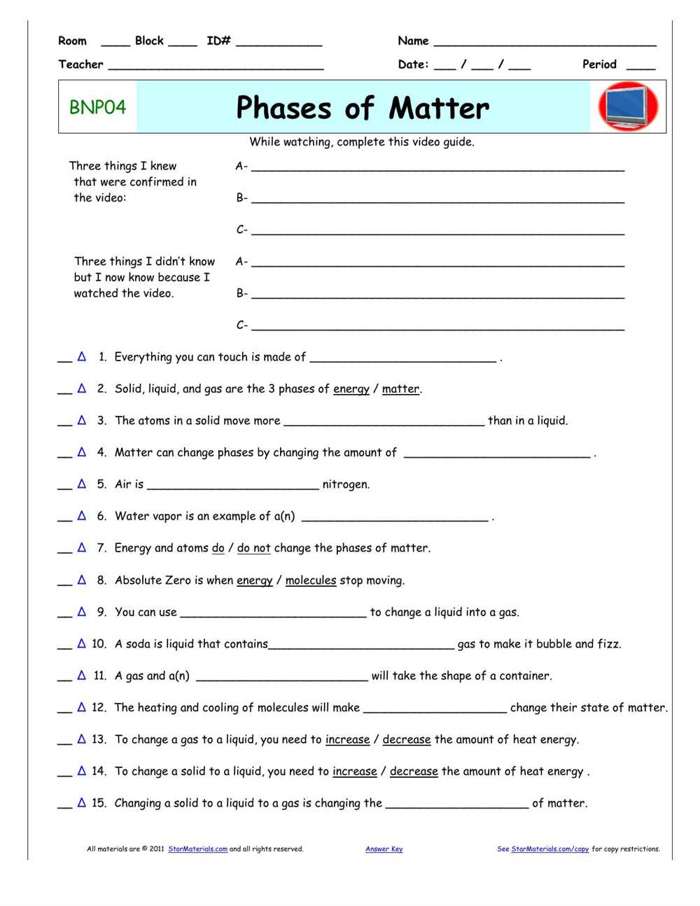 Understanding Motion: A Bill Nye Worksheet