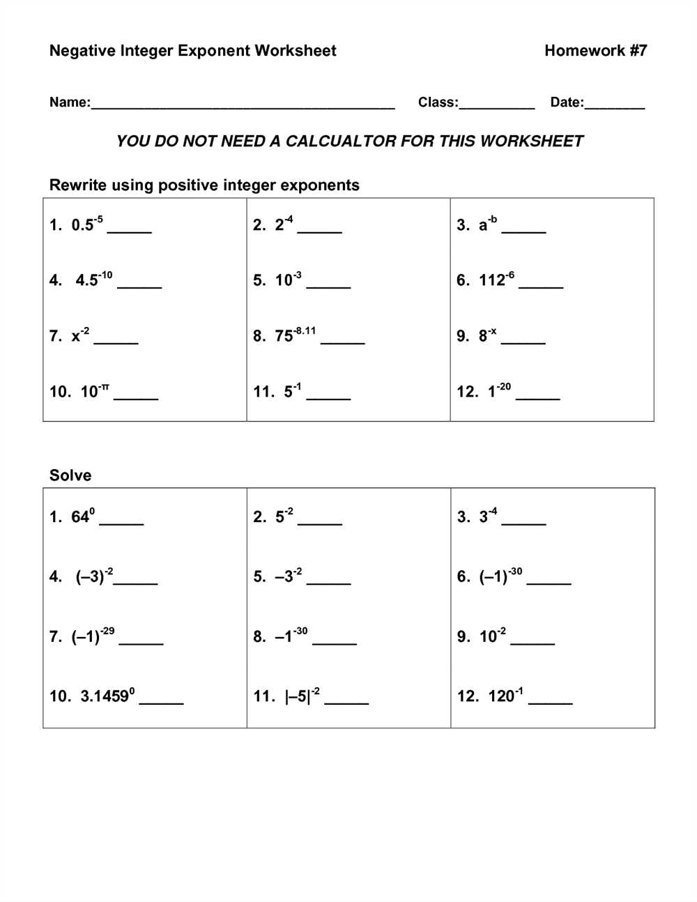 Answer key i love exponents worksheet answers