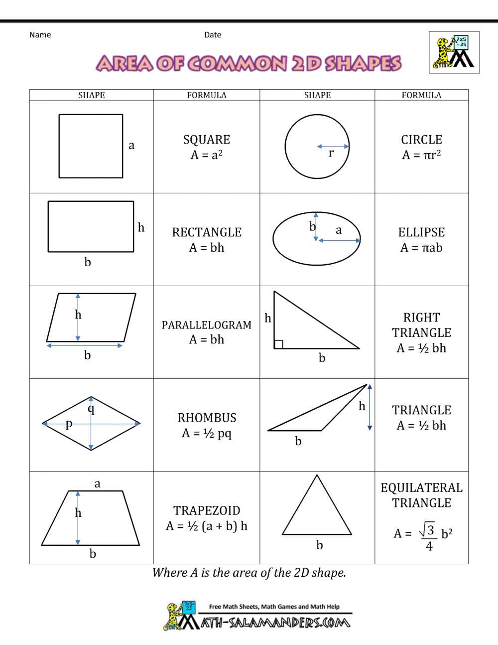 Area of Triangles and Quadrilaterals