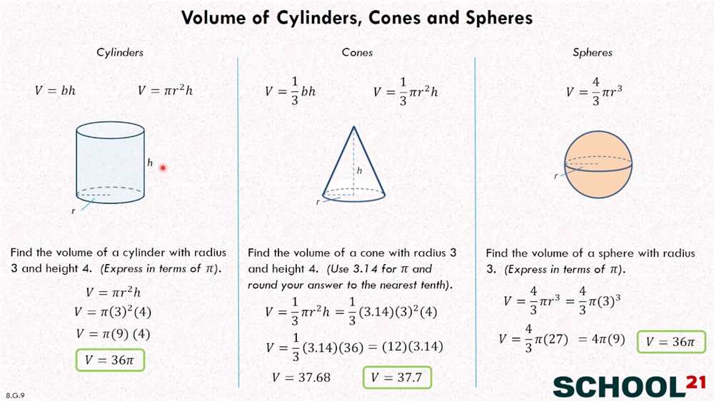 Volume cone worksheet answer key