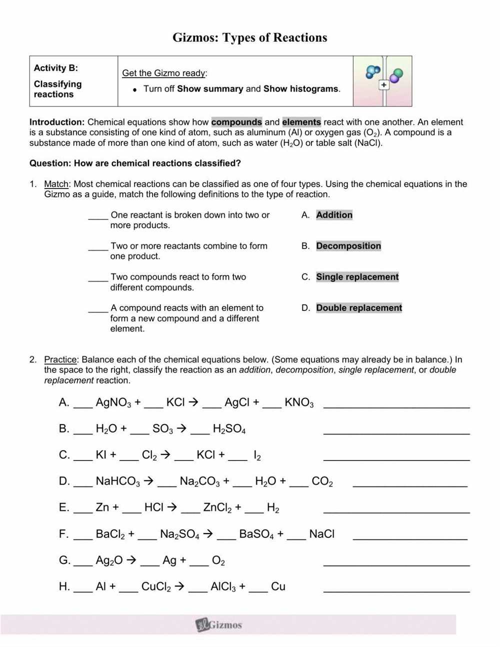 Gizmos ionic bonds answer key