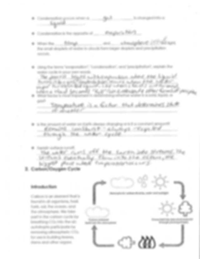 Processes in the Water Cycle