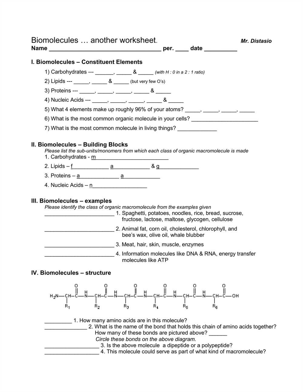 Structure and Function of Carbohydrates