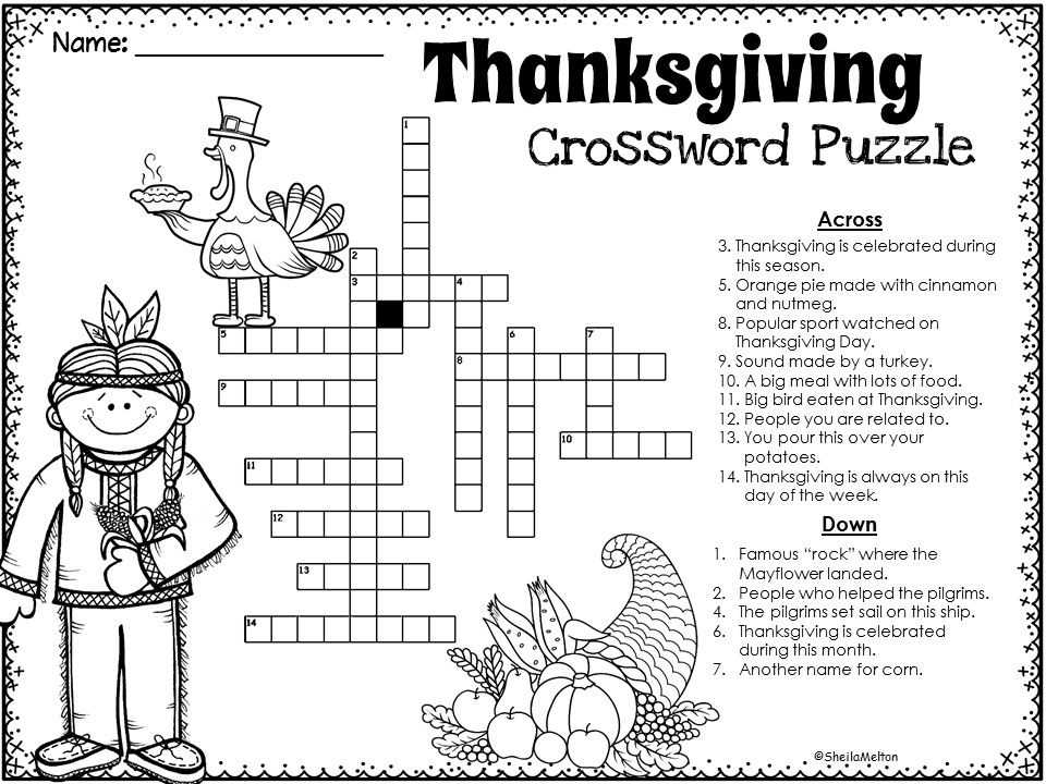 Happy thanksgiving crossword puzzles answers