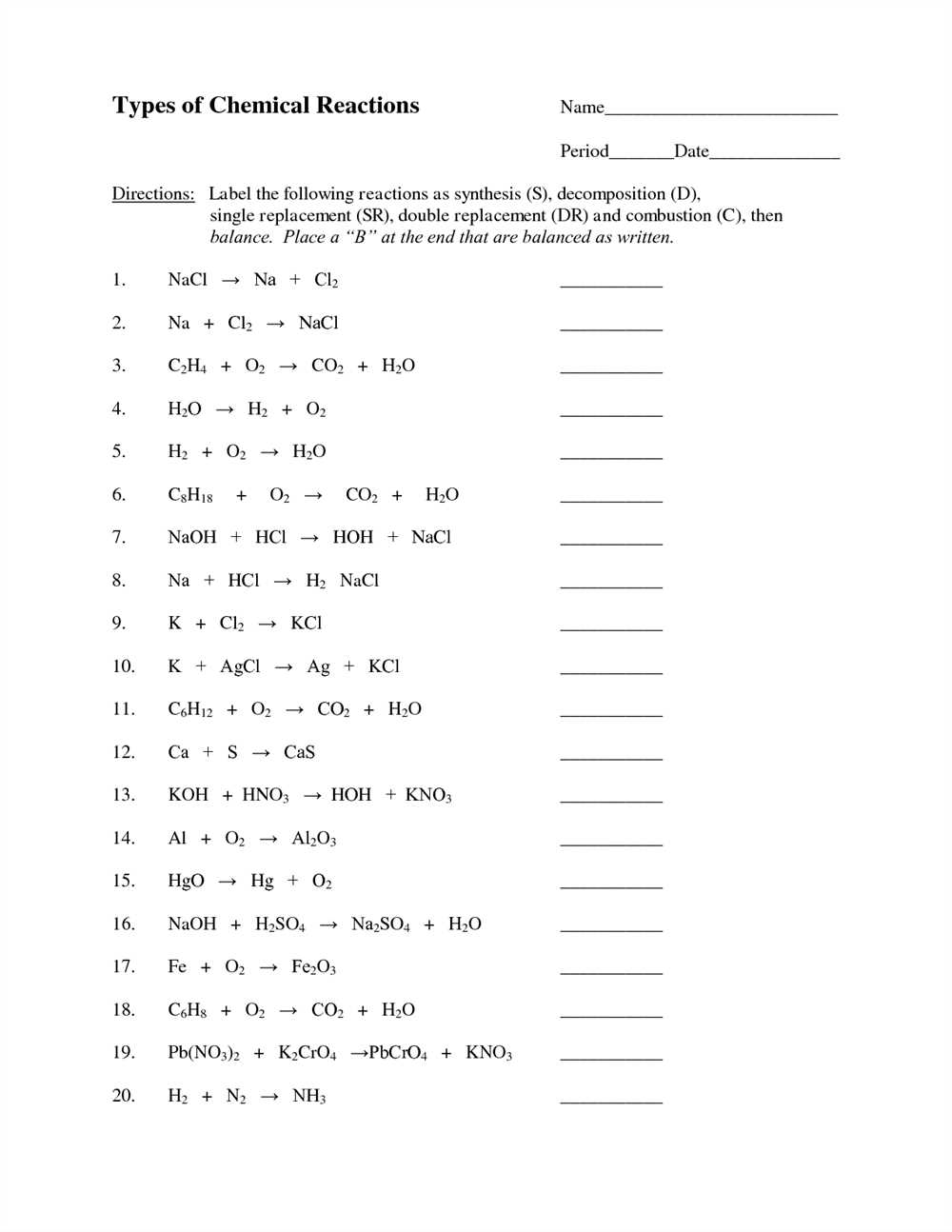 Chapter 2 lesson 4 chemical reactions and enzymes answer key