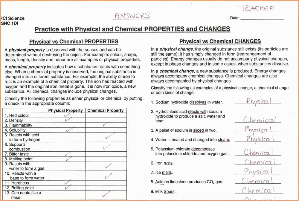 Chapter 4 assessment chemistry answer key