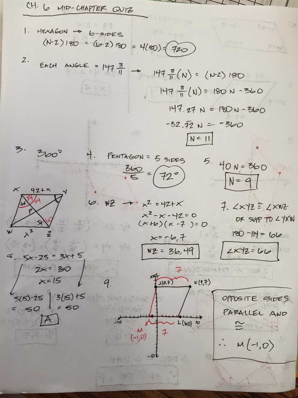 Chapter 5 test review geometry