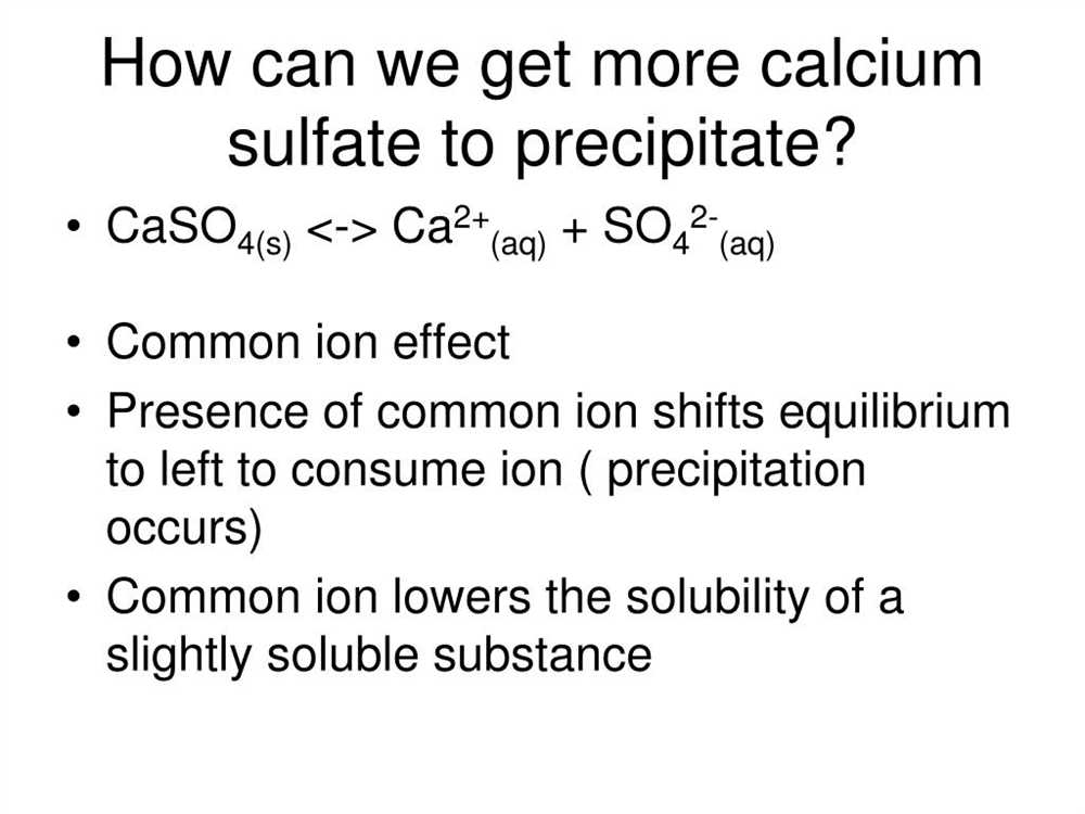 Common ion effect on solubility answers