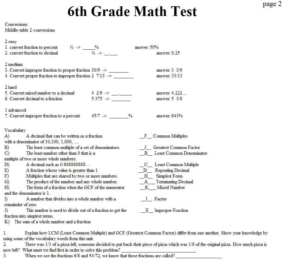 Curriculum associates math answer key pdf grade 6