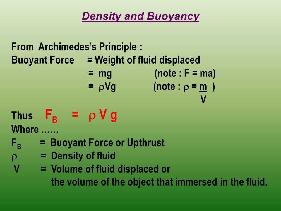 Density and buoyancy worksheet answer key