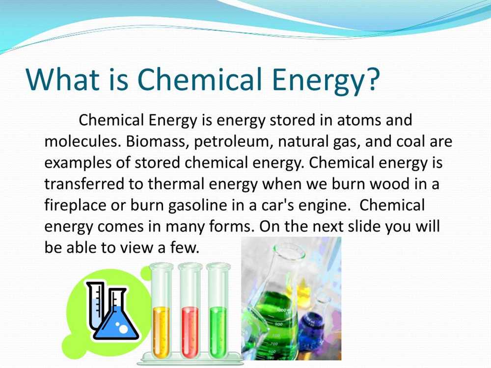 Energy in chemical reactions unit test