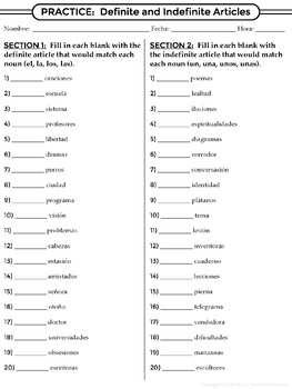 Estructura 1 1 nouns and articles worksheet answer key pdf