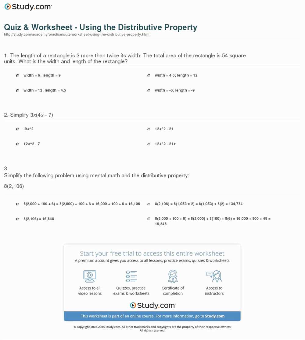 Where to Find Factoring Distributive Property Worksheets with Answers