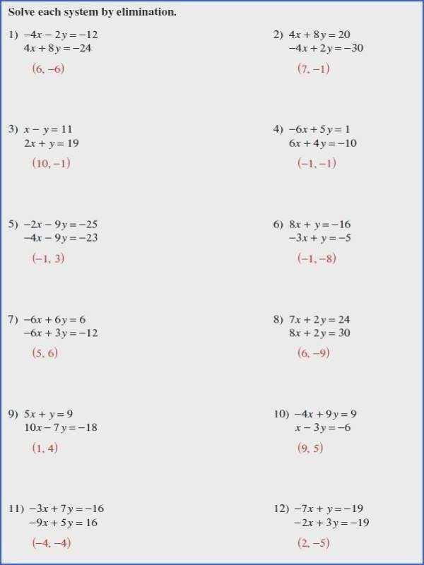 High-Quality Systems of Equations Review Answer Key Sections for Your Website