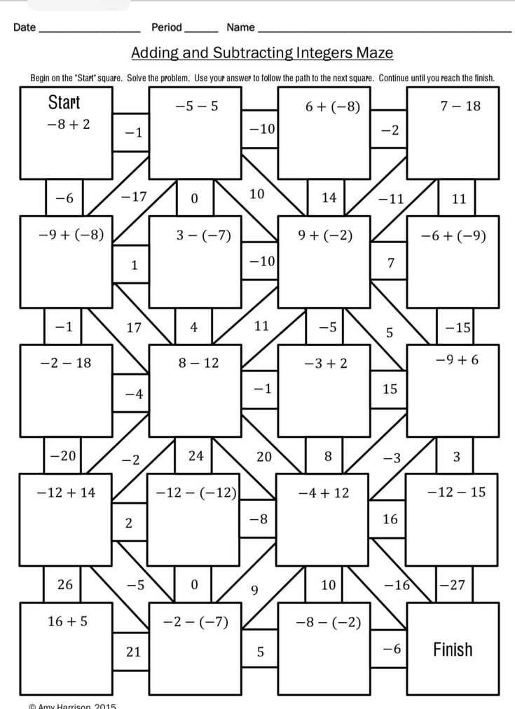 Two Step Equation Maze Activity