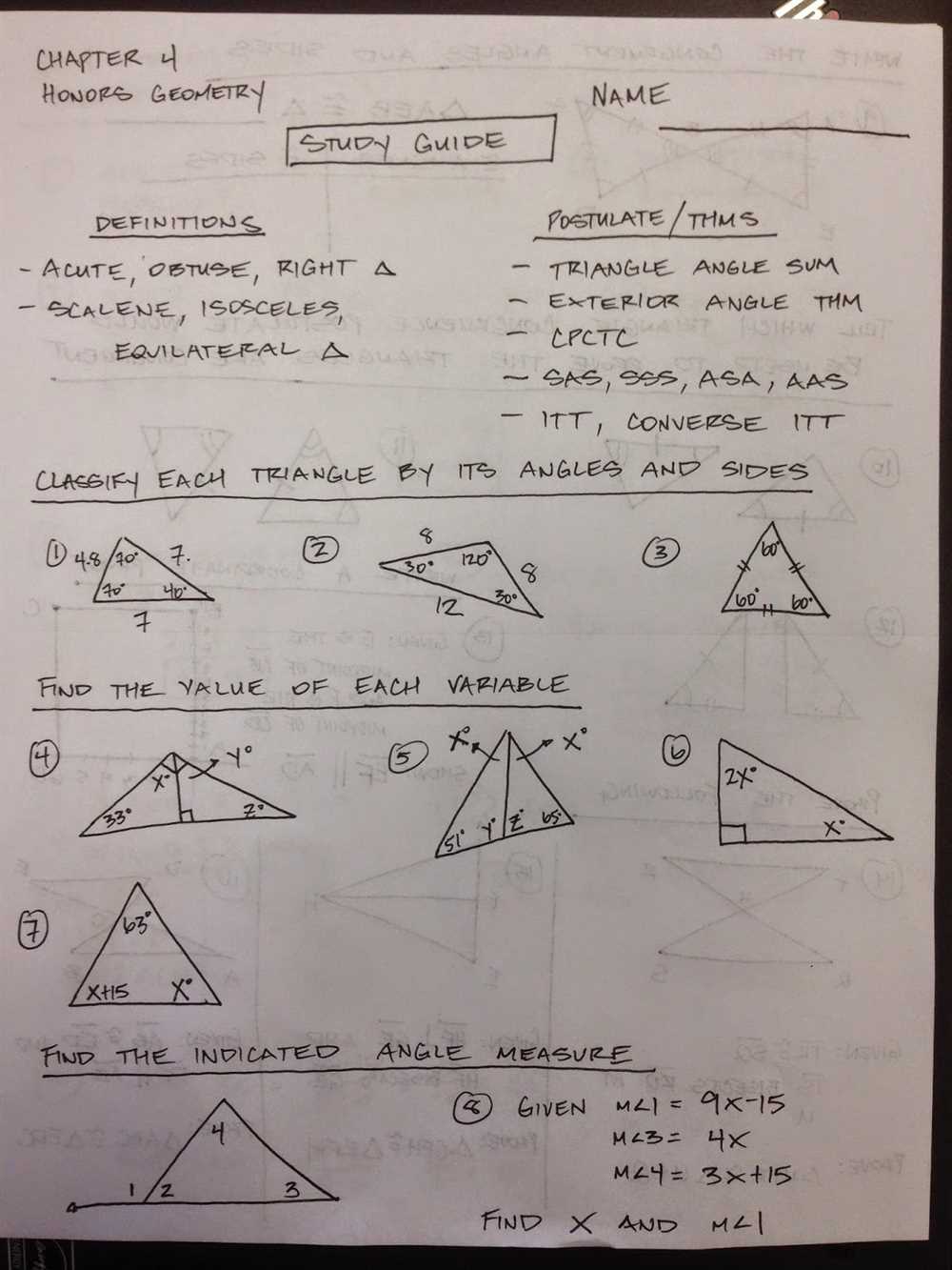 Geometry chapter 3 test answer key