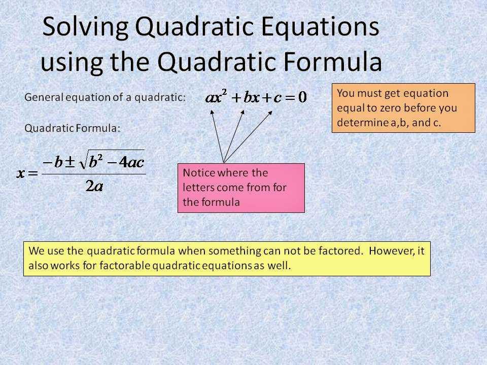 Solving Quadratic Equations by Factoring