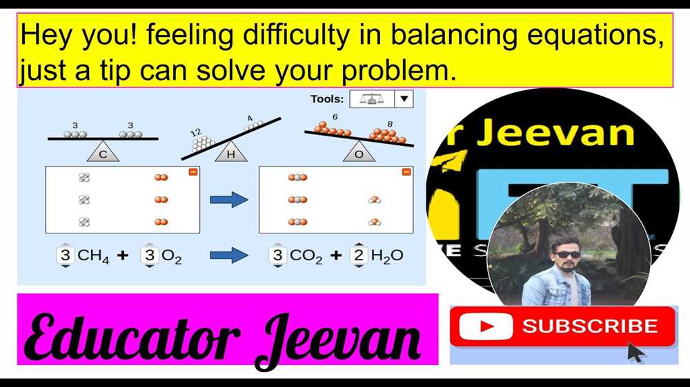 Example of a chemical equation: