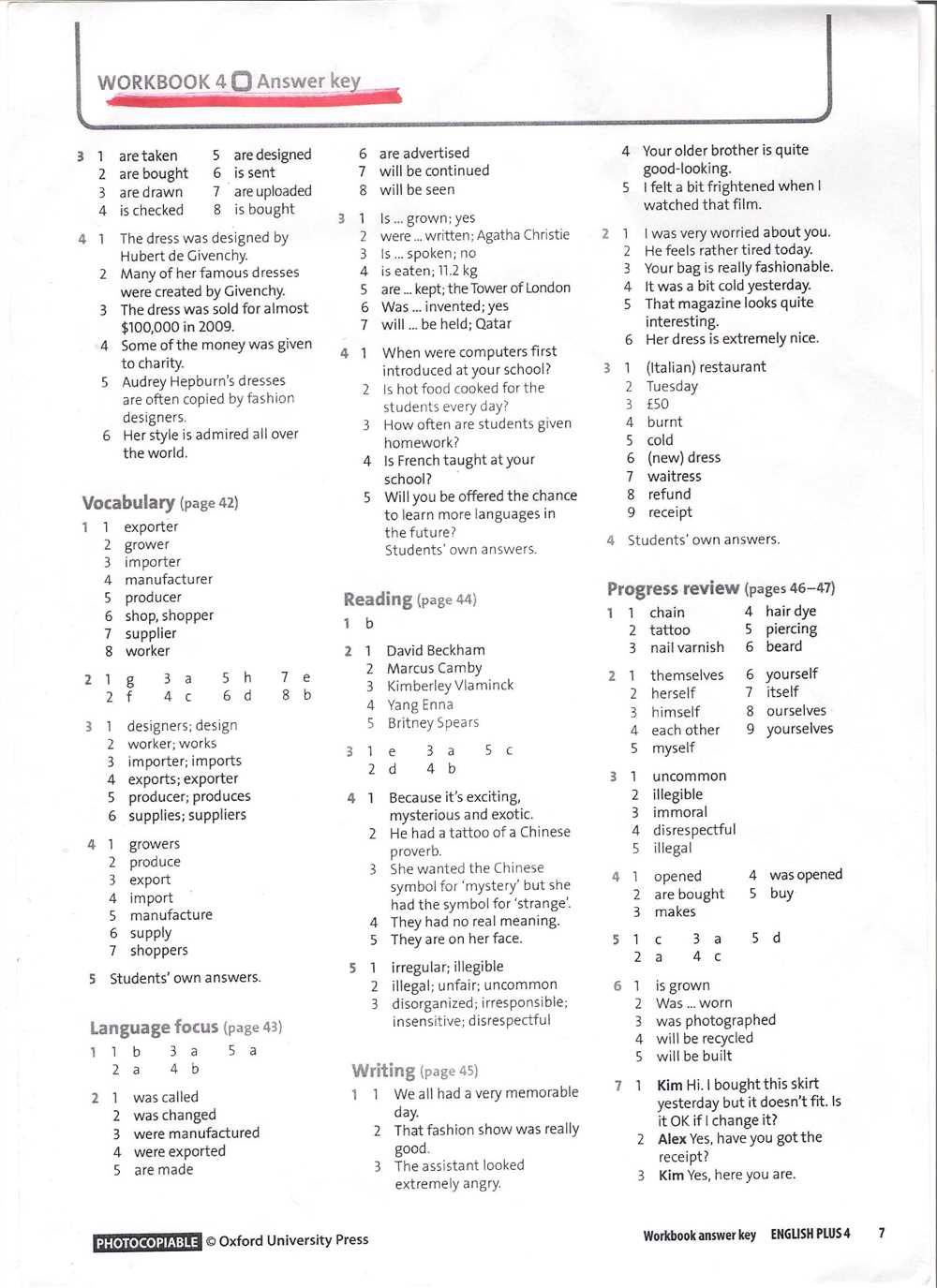 Integrated Chinese Lesson 9 Workbook Answers