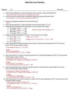 Ideal gas lab report answer key