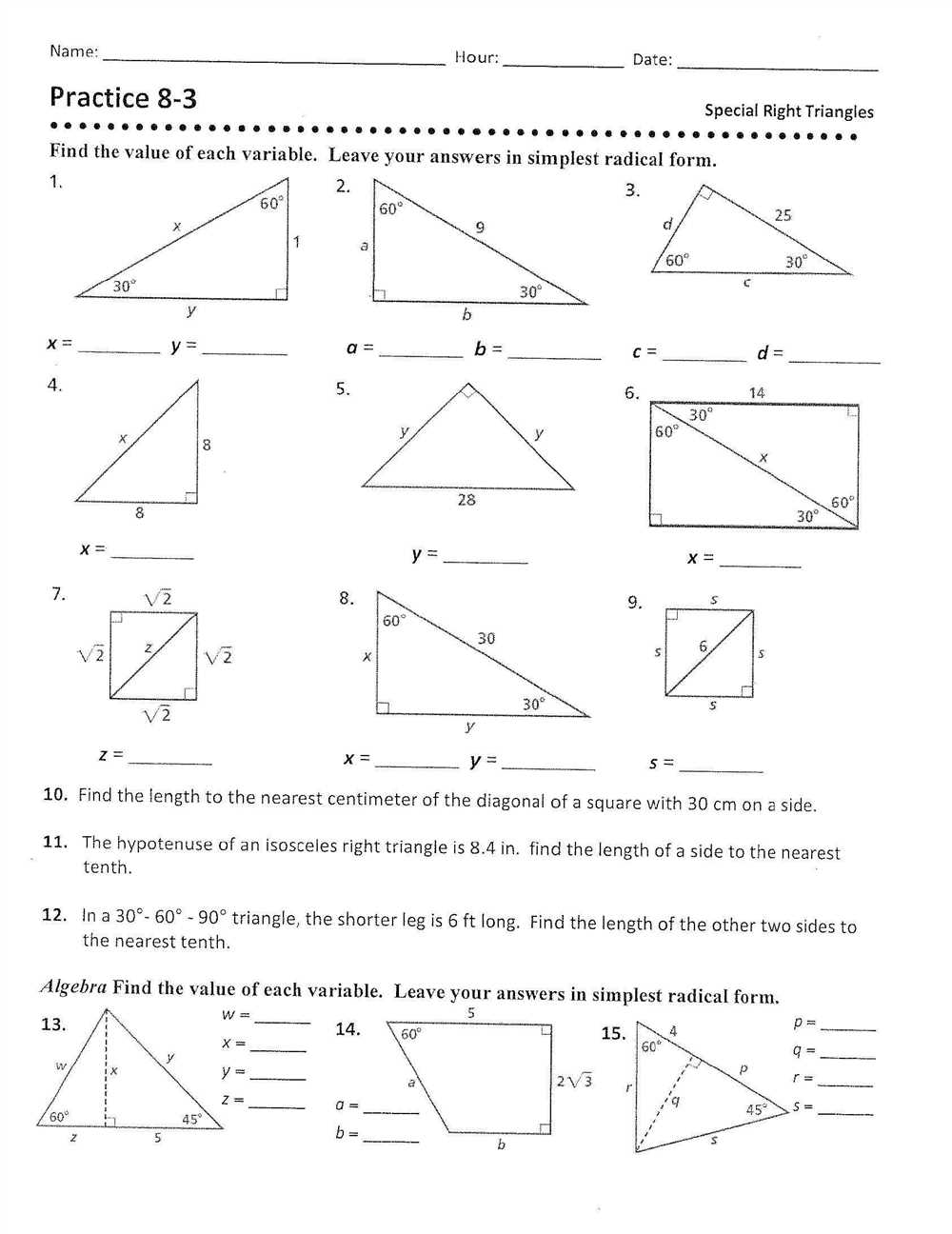 45-45-90 Triangle Solution