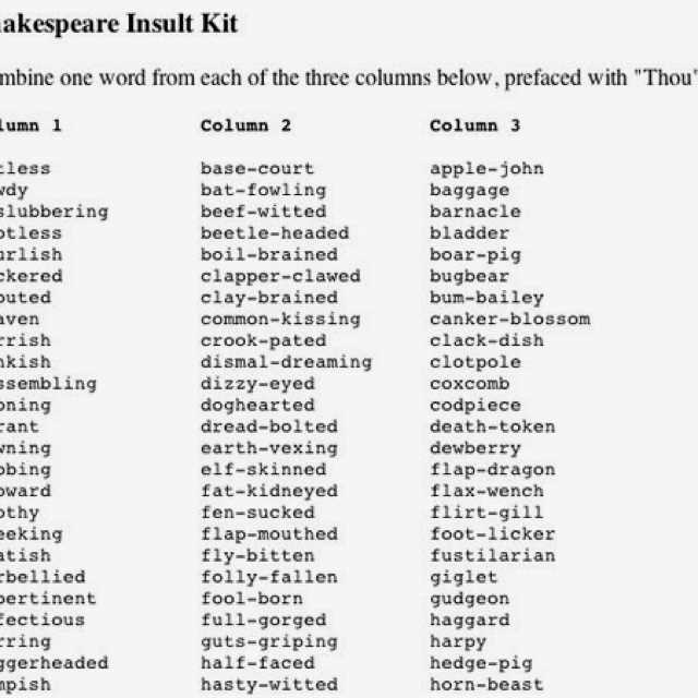 What is the Shakespeare Insult Kit?