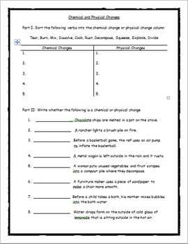 Chapter 1 Matter and Change Worksheet Answers