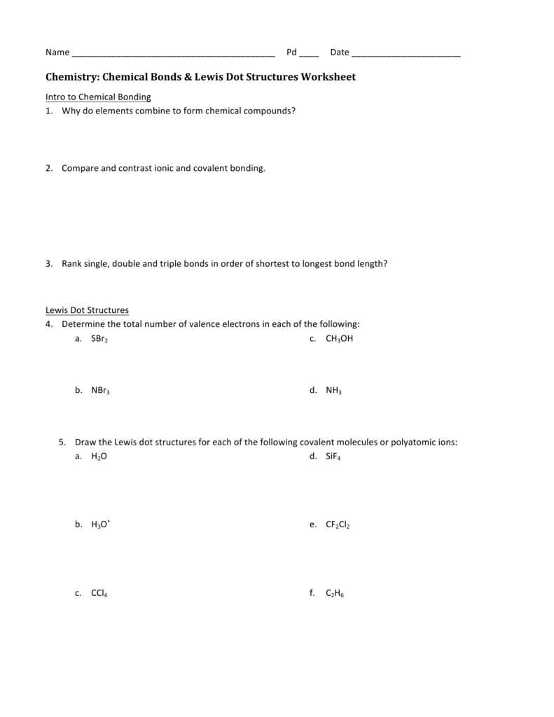 Lewis Structures for Simple Molecules